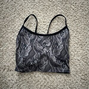 Black and Gray Marbled Sports Bra